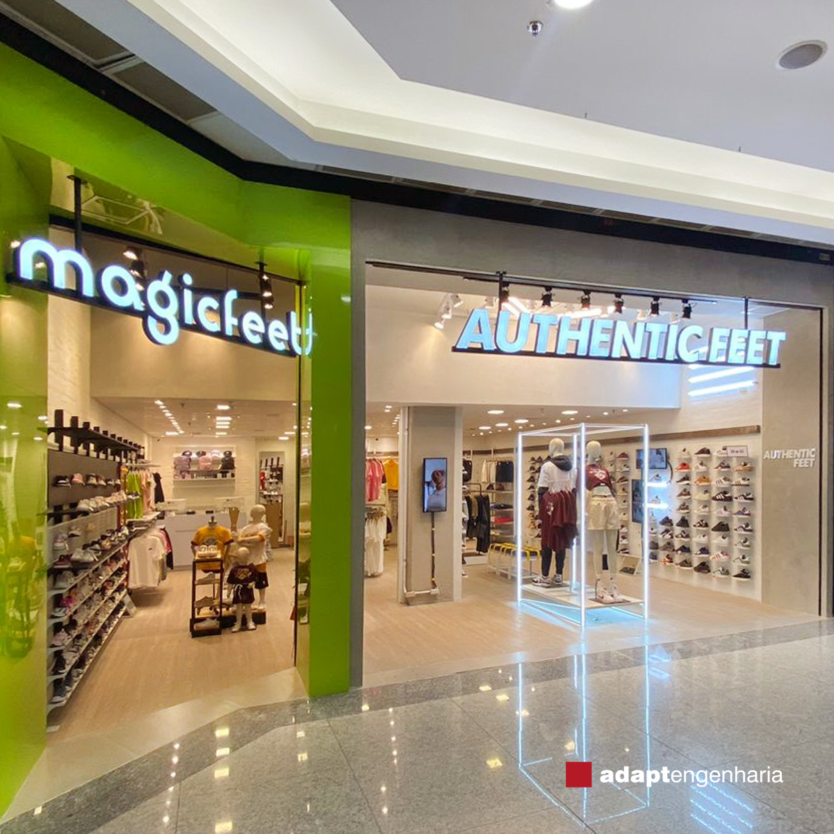 Loja Authentic Feet no Shopping Eldorado reformada pela Adapt Engenharia