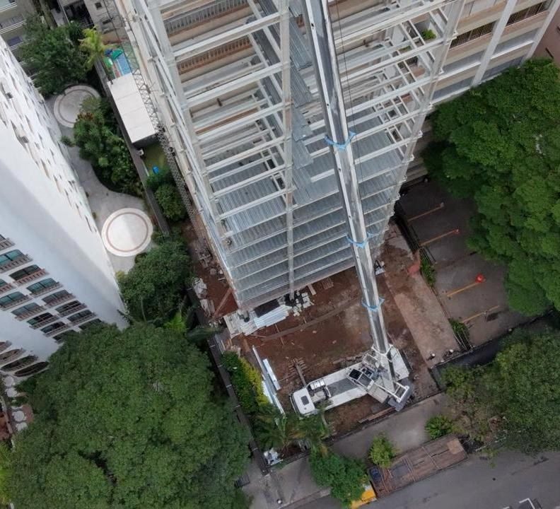 Vista aérea da obra de Varandas Adapt em edifício em São Paulo